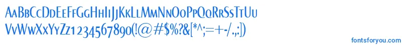 NormaComprSmallcaps-fontti – siniset fontit valkoisella taustalla