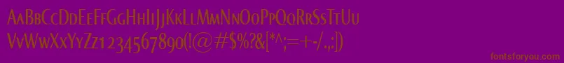 NormaComprSmallcaps Font – Brown Fonts on Purple Background