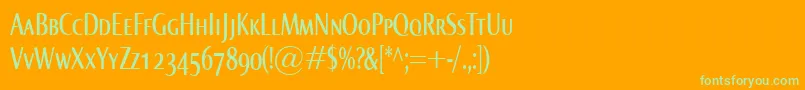 NormaComprSmallcaps Font – Green Fonts on Orange Background