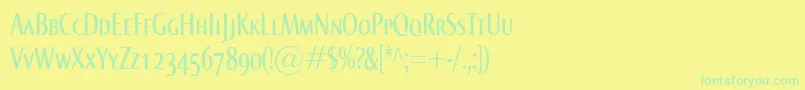 フォントNormaComprSmallcaps – 黄色い背景に緑の文字