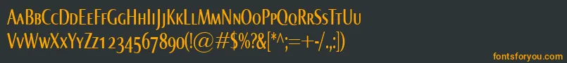 Шрифт NormaComprSmallcaps – оранжевые шрифты на чёрном фоне
