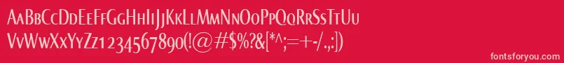 NormaComprSmallcaps-Schriftart – Rosa Schriften auf rotem Hintergrund