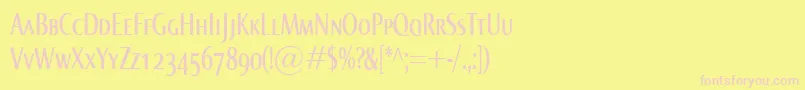 NormaComprSmallcaps Font – Pink Fonts on Yellow Background