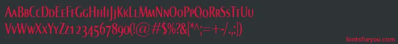 Шрифт NormaComprSmallcaps – красные шрифты на чёрном фоне
