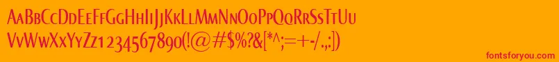 NormaComprSmallcaps Font – Red Fonts on Orange Background