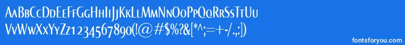 NormaComprSmallcaps Font – White Fonts on Blue Background