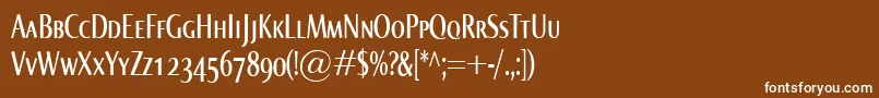 Шрифт NormaComprSmallcaps – белые шрифты на коричневом фоне
