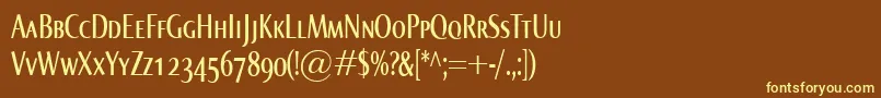 NormaComprSmallcaps Font – Yellow Fonts on Brown Background