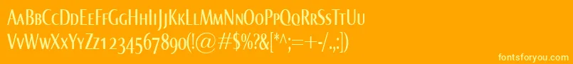 NormaComprSmallcaps Font – Yellow Fonts on Orange Background