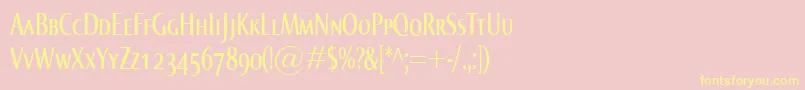 NormaComprSmallcaps Font – Yellow Fonts on Pink Background