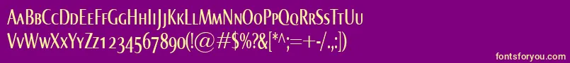 NormaComprSmallcaps Font – Yellow Fonts on Purple Background