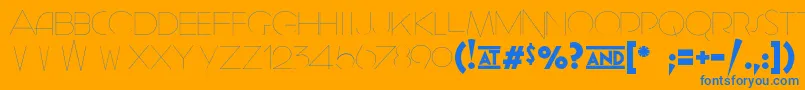 GeomancyHairline Font – Blue Fonts on Orange Background