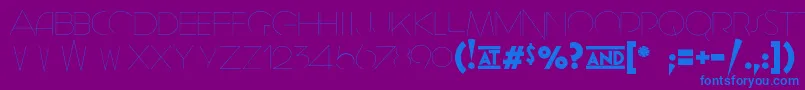 GeomancyHairline Font – Blue Fonts on Purple Background