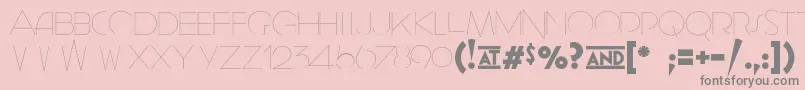 GeomancyHairline-Schriftart – Graue Schriften auf rosa Hintergrund