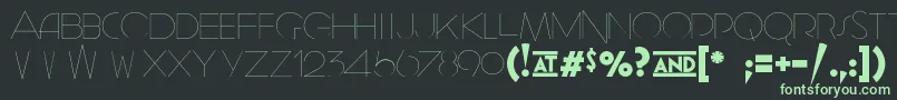 GeomancyHairline Font – Green Fonts on Black Background
