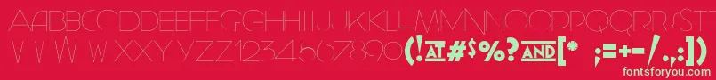 GeomancyHairline Font – Green Fonts on Red Background