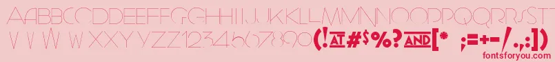 GeomancyHairline-Schriftart – Rote Schriften auf rosa Hintergrund