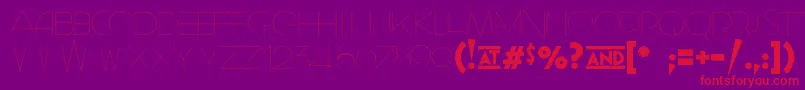 GeomancyHairline Font – Red Fonts on Purple Background
