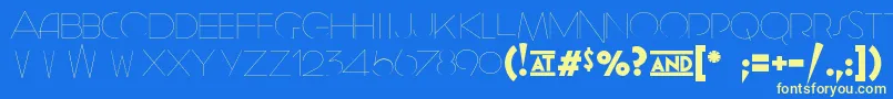 GeomancyHairline Font – Yellow Fonts on Blue Background