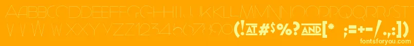 フォントGeomancyHairline – オレンジの背景に黄色の文字