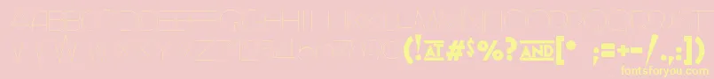 GeomancyHairline-Schriftart – Gelbe Schriften auf rosa Hintergrund