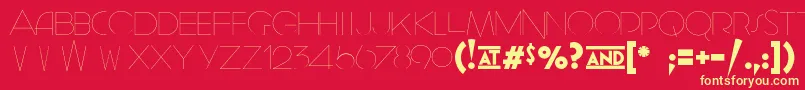 GeomancyHairline Font – Yellow Fonts on Red Background
