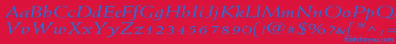 WeissItalicEx Font – Blue Fonts on Red Background