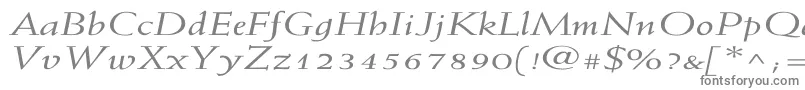 フォントWeissItalicEx – 白い背景に灰色の文字