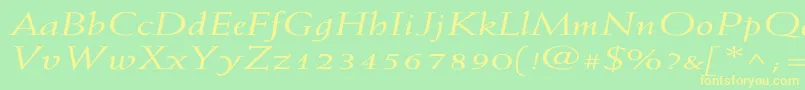 WeissItalicEx Font – Yellow Fonts on Green Background