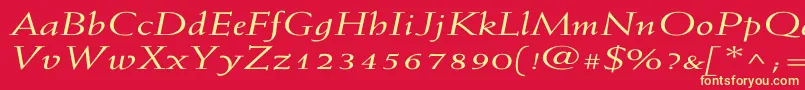 WeissItalicEx Font – Yellow Fonts on Red Background