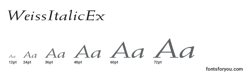 Размеры шрифта WeissItalicEx