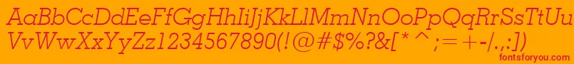 GeometricSlabserif703LightItalicBt Font – Red Fonts on Orange Background