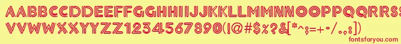 NeonthickRegular Font – Red Fonts on Yellow Background