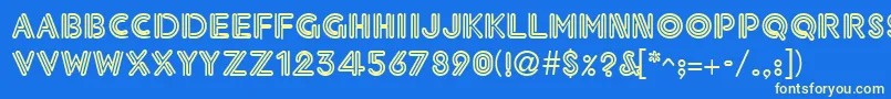 NeonthickRegular Font – Yellow Fonts on Blue Background