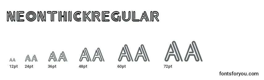Размеры шрифта NeonthickRegular