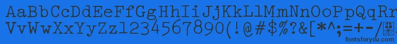 TypowriterDistressedDemo Font – Black Fonts on Blue Background