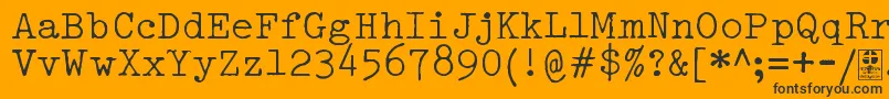 TypowriterDistressedDemo Font – Black Fonts on Orange Background