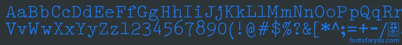 TypowriterDistressedDemo Font – Blue Fonts on Black Background