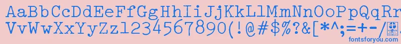 Шрифт TypowriterDistressedDemo – синие шрифты на розовом фоне