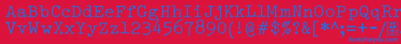 TypowriterDistressedDemo Font – Blue Fonts on Red Background