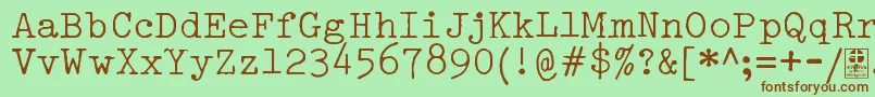 TypowriterDistressedDemo Font – Brown Fonts on Green Background