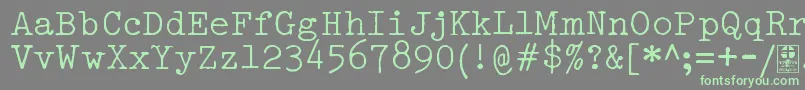Czcionka TypowriterDistressedDemo – zielone czcionki na szarym tle