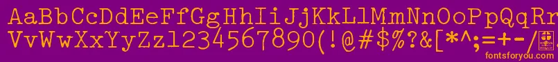 Шрифт TypowriterDistressedDemo – оранжевые шрифты на фиолетовом фоне