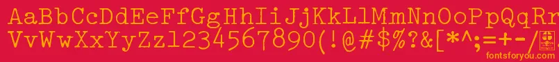 TypowriterDistressedDemo Font – Orange Fonts on Red Background