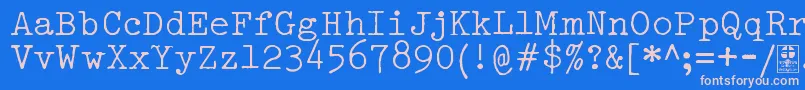 Czcionka TypowriterDistressedDemo – różowe czcionki na niebieskim tle