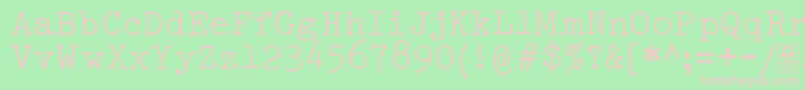 TypowriterDistressedDemo Font – Pink Fonts on Green Background