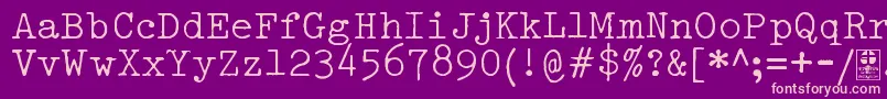 フォントTypowriterDistressedDemo – 紫の背景にピンクのフォント