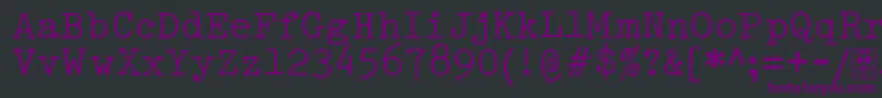 Шрифт TypowriterDistressedDemo – фиолетовые шрифты на чёрном фоне