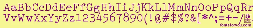 TypowriterDistressedDemo Font – Purple Fonts on Yellow Background