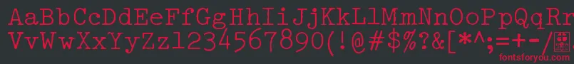 Fonte TypowriterDistressedDemo – fontes vermelhas em um fundo preto